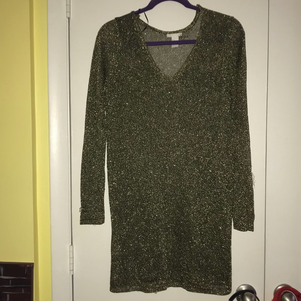 H&M gold shirt dress - Picture 3 of 3